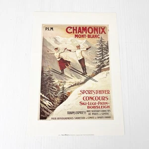 Vintage 1993 Edition Clouet Chamonix Mont Blanc Poster Kunst 11,5 x 8 - Bild 1 von 3