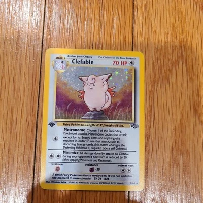 Clefable holo rare Pokémon card 1st addition base set - Image 1 of 3