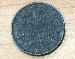 1942 Bolivia 10 Centavos Zinc WWII - Picture 1 of 2