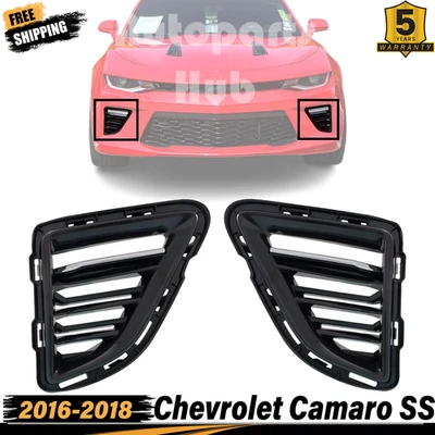 New Front Bumper Fog Light Trims For 2016-2018 Chevrolet Camaro SS - Image 1 of 4