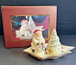 Lenox Holiday Santa & Tree Salz & Pfefferstreuer auf Tablett Weihnachten Neu im Karton - Bild 1 von 24