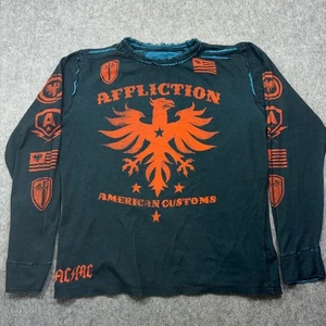 Affliction Reversible Shirt Mens XXXL Black American Customs Devil On Wheels 3XL - Picture 1 of 13