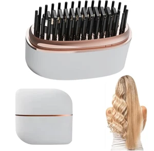 2026 New Mini Cordless Hair Straightener Comb – Portable 3-in-1 Curling Iron - Picture 1 of 10