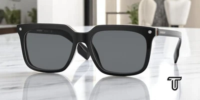 BURBERRY BE4337 379887 Black Dark Grey 56 mm Men's Sunglasses - Image 1 of 4