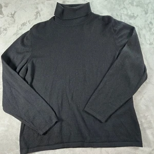 Suéter Studio 121 Negro Cuello Alto Mujer XL Lana Merino Extra Fina Italia - Imagen 1 de 9
