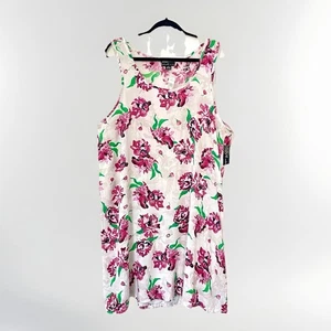 Love by Chesley Sommerkleid XXL ärmellos Blumen magenta weiß kurz Strand leicht - Bild 1 von 8