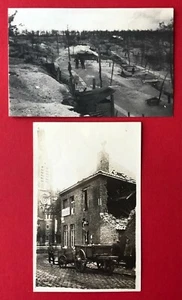 2 x Militär Foto AK FLANDERN 1. WK 1917 Schützengraben zerstörte Häuser ( 105224 - Bild 1 von 2