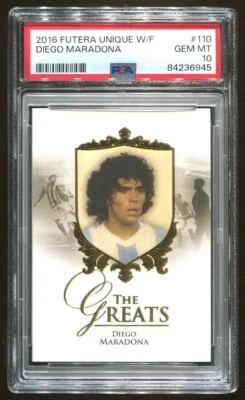 DIEGO MARADONA 2016 Futera Unique #110 The Greats PSA 10 - POP 4 - Image 1 of 4