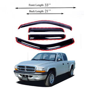 Fits  Dodge Dakota 2000-2004 Extended Cab Window Visor Sun Rain Deflector Guard