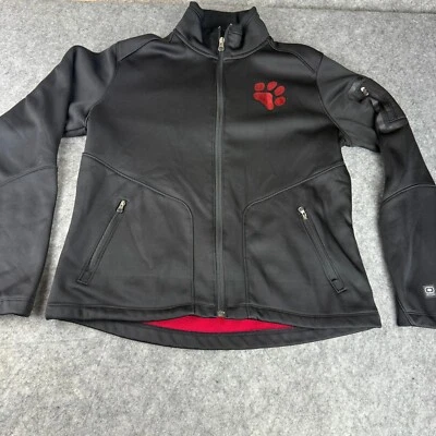 Ogio Black Long Sleeve Full-Zip Softshell Jacket Size M Red Pawprint Fleece line - Image 1 of 4