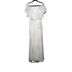 After Six by Dessy Women's White Floral Cold Shoulder Maxi Dress Size 12 Formal - Picture 1 of 10