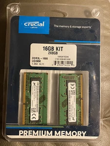 Crucial RAM 16GB Kit (2x8GB) DDR3 1600 MHz CL11 Memory CT2K102464BD160B - Picture 1 of 8