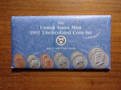 1991 US Mint Uncirculated Coin Set P & D 10-Coin Set - Image 1 of 2