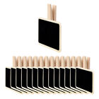 15pcs Wood Mini Chalkboard Sign Tags with Clips for Weddings Message Board Notes