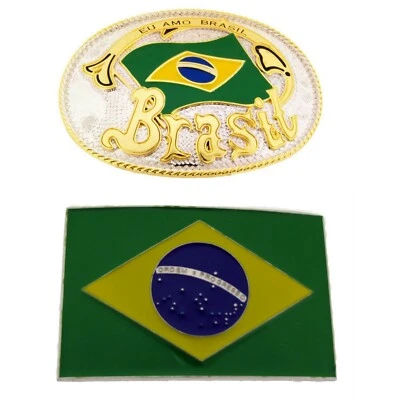 Brasileño Hombre Bandera Cinturón Hebilla Campeón de Fútbol Brazilena Mujeres PAÍS BRASIL Foto 1 de 4