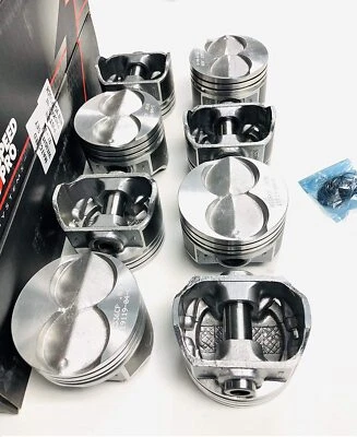 SPEED PRO Hypereutectic Coated Skirt Flat Top Pistons Set/8 Ford 5.8L 351W STD - Image 1 of 4