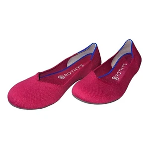 ROTHYS Classic Ballet Round Toe Shoe Flat Knit Cherry Solid Sz 9 - Picture 1 of 18