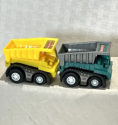Dump Truck Toy Pull Back Mini Green & Yellow Tested Working 1" - Image 1 of 4
