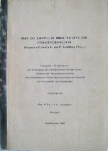 Über die Lipophilen Inhaltsstoffe der Pfingstrosen-Blüten Jörg Pfeiflle 1966  - Bild 1 von 1