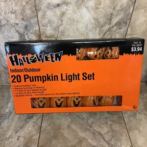 Vtg Halloween 20 Pumpkin Light Set I/O 13 Ft New in Box Tested - Picture 1 of 3
