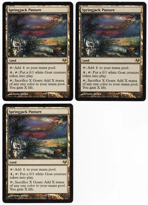 Springjack Pasture x3 3x 2008 Eventide Colorless Rare Land MTG LP AZ2 - Image 1 of 2
