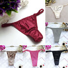 Women Silk Satin G-String Panties Lingerie Sexy Thong Briefs Knickers Underwear