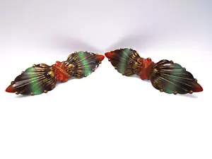 ANTIQUE/VTG (2) METAL CLIP-ON CURTAIN DRAPERY ROD ORNATE DECOR ACCENTS! NICE! - Picture 1 of 10