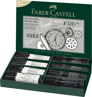 Faber Castell Tuschestift PITT Artist Pen B 1,5 2,5 C weiß gold silber bestpric€ - Bild 1 von 4
