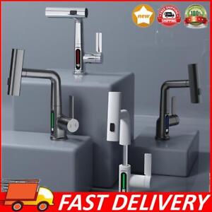 Hot Cold Mixer Tap Washbasin Tap with Pull Out Sprayer Kitchen Bathroom Supplies
