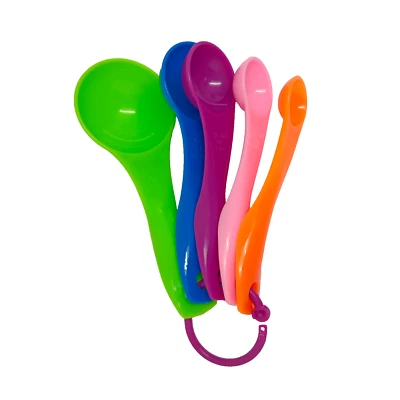 Multi-Color Measuring Spoons 5 Pieces Set Plastic Cooking Kitchen Tools - Image 1 of 4