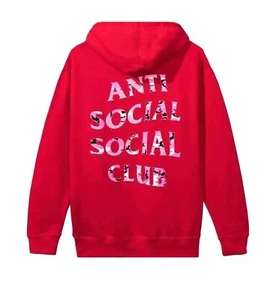 Anti Social Social Club Beverly Red Camo Hoodie Men's XL New - Picture 1 of 4