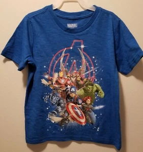 NEW BOY'S AVENGERS T SHIRT SIZE M L XL or XXL THOR HULK BLACK PANTHER IRON MAN - Picture 1 of 2