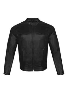 Premium Men's Black Genuine Leather Motorcycle Racer Jacket motorbike jacket - Picture 1 of 5