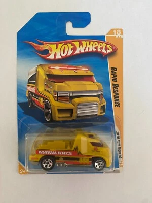 2009 HOT WHEELS 2010 NEW MODELS '10 RAPID RESPONSE AMBULANCE YELLOW 18/240 - Image 1 of 3