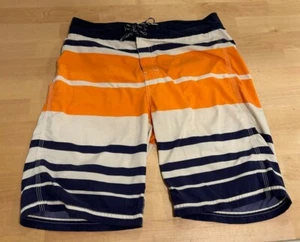 sz 16 J. Crew Original Crewcuts Swimwear boys swimtrucks shorts Navy Orange - Picture 1 of 11