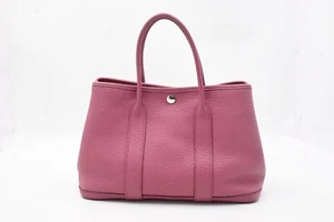 Authentic HERMÈS Garden Party TPM Tote Bag Negonda Leather Purple Square O - Picture 1 of 22