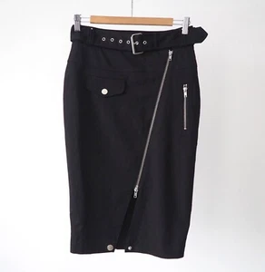 Jean Paul Gaultier x Lindex black designer skirt asymmetric zip belted XL (p22) - Picture 1 of 4