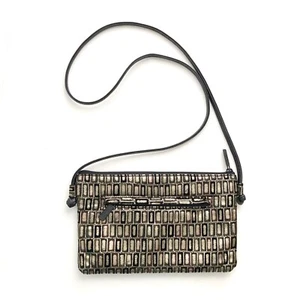 Bags by Pinky Genuine Leather Shoulder Bag Black Gold Metallic Made in USA - Picture 1 of 10