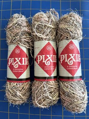3 Vintage Berroco Pixie Soft Cotton Blend Eyelash Yarn Color 3083 50 G Skeins - Image 1 of 4