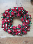  Handcrafted Christmas Wreath 12" Fabric Pillow Wreath