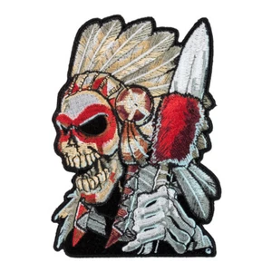 Parche de cráneo de guerrero nativo americano, parches de jefe indio - Imagen 1 de 5