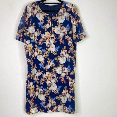 J. Vestido floral antiguo de seda Crew manga corta para mujer talla 2 Foto 1 de 4