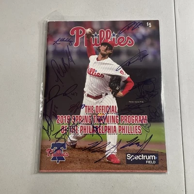 Philadelphia Phillies 2019 Spring Training Signed Program w/ 15 Signatures Autos - Image 1 of 4