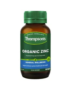 Thompson's Organic Zinc 180 Tablets Supports Immune System & Skin Health Vegan - Picture 1 of 2