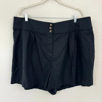 Брюки женские Lane Bryant городские короткие размер 22 льняная смесь стильные черные - Изображение 1 из 4