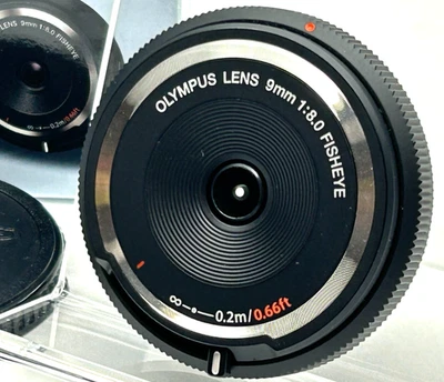 Olympus Fisheye Lens 9mm f/8 BCL-0980 Body Cap [Mint] w/Box Micro 4/3 Wide Angle - Image 1 of 4