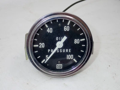 Manómetro de presión de aceite vintage Stewart Warner 2 5/8" 691CB 60s 70s Muscle Car Yenko Foto 1 de 4