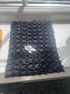 Debenhams Black Beaded Evening Bag - Picture 1 of 5