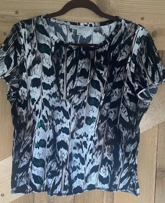 ALLSAINTS All Saints Anna Geo Print T Shirt Blouse Top Size Large - Image 1 of 4