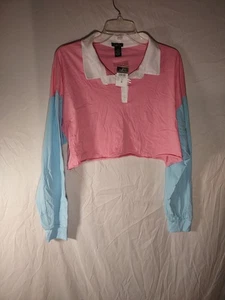 Rue 21 Cropped Sweatshirt 4 Knopf Pullover Langarm Misses Gr. M - Bild 1 von 4